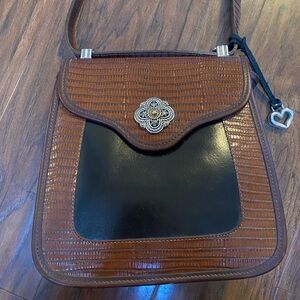 Vintage Brighton Leather Croc Crossbody Purse